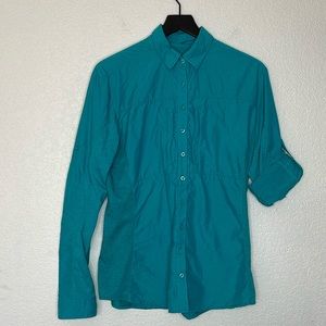 Kuhl Teal Long Sleeve Button Up Size L